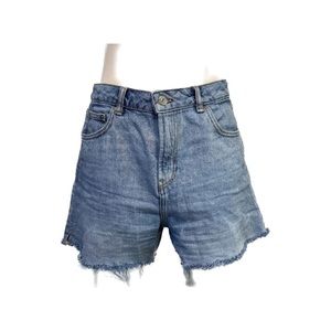 Denim Co Primark Distressed High Waisted Denim Shorts Raw Hem Size 8